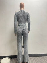 Load image into Gallery viewer, Knit Sweater Zipper Casual Pants Set