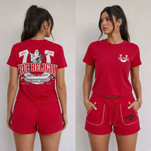 Load image into Gallery viewer, VIP1 Print Short Sleeve Tops Shorts 2 Piece Set