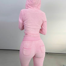 Load image into Gallery viewer, Solid Hooded Coat+Tank Top+Pants 3 Piece Sets