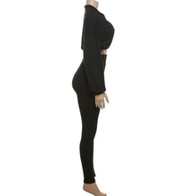 Load image into Gallery viewer, Long Sleeve Zipper Solid Color Two Piece Pants Set