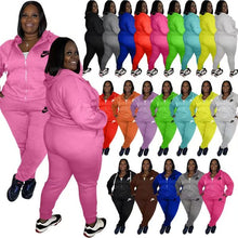 Load image into Gallery viewer, VIP1 Plus Size Embroidered Sport Long Sleeve Casual 2-Piece Set