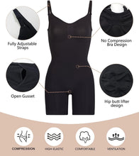 Load image into Gallery viewer, SHAPERX Shapewear for Women Tummy Control Bodysuit Mid Thigh Body Shaper Shorts for a Lifted Look