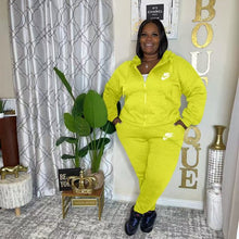 Load image into Gallery viewer, VIP1 Plus Size Embroidered Sport Long Sleeve Casual 2-Piece Set