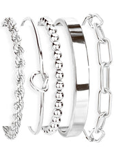 Load image into Gallery viewer, Gokeey Gold Bracelets Set for Women Non Tarnish, Waterproof 14K Gold Plated Sterling Silver Chunky Cuff Bracelet Stackable Gold Bangles Bracelet for Women Trendy Fashion Accessories Tie Knot Cuban Rope Paperclip Beaded Bracelet Stack Jewelry Mothers Day G