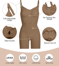 Load image into Gallery viewer, SHAPERX Shapewear for Women Tummy Control Bodysuit Mid Thigh Body Shaper Shorts for a Lifted Look