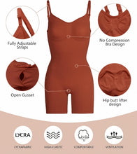 Load image into Gallery viewer, SHAPERX Shapewear for Women Tummy Control Bodysuit Mid Thigh Body Shaper Shorts for a Lifted Look
