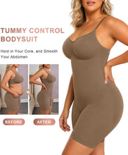 Load image into Gallery viewer, SHAPERX Shapewear for Women Tummy Control Bodysuit Mid Thigh Body Shaper Shorts for a Lifted Look