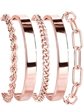 Load image into Gallery viewer, Gokeey Gold Bracelets Set for Women Non Tarnish, Waterproof 14K Gold Plated Sterling Silver Chunky Cuff Bracelet Stackable Gold Bangles Bracelet for Women Trendy Fashion Accessories Tie Knot Cuban Rope Paperclip Beaded Bracelet Stack Jewelry Mothers Day G