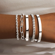 Load image into Gallery viewer, Gokeey Gold Bracelets Set for Women Non Tarnish, Waterproof 14K Gold Plated Sterling Silver Chunky Cuff Bracelet Stackable Gold Bangles Bracelet for Women Trendy Fashion Accessories Tie Knot Cuban Rope Paperclip Beaded Bracelet Stack Jewelry Mothers Day G