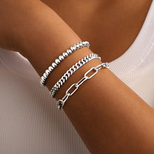 Load image into Gallery viewer, Gokeey Gold Bracelets Set for Women Non Tarnish, Waterproof 14K Gold Plated Sterling Silver Chunky Cuff Bracelet Stackable Gold Bangles Bracelet for Women Trendy Fashion Accessories Tie Knot Cuban Rope Paperclip Beaded Bracelet Stack Jewelry Mothers Day G