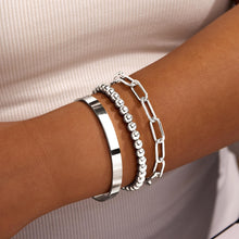 Load image into Gallery viewer, Gokeey Gold Bracelets Set for Women Non Tarnish, Waterproof 14K Gold Plated Sterling Silver Chunky Cuff Bracelet Stackable Gold Bangles Bracelet for Women Trendy Fashion Accessories Tie Knot Cuban Rope Paperclip Beaded Bracelet Stack Jewelry Mothers Day G