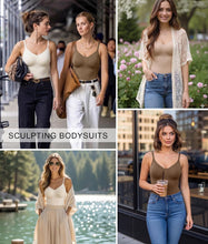 Load image into Gallery viewer, SHAPERX Shapewear for Women Tummy Control Bodysuit Mid Thigh Body Shaper Shorts for a Lifted Look