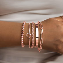 Load image into Gallery viewer, Gokeey Gold Bracelets Set for Women Non Tarnish, Waterproof 14K Gold Plated Sterling Silver Chunky Cuff Bracelet Stackable Gold Bangles Bracelet for Women Trendy Fashion Accessories Tie Knot Cuban Rope Paperclip Beaded Bracelet Stack Jewelry Mothers Day G