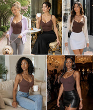 Load image into Gallery viewer, SHAPERX Shapewear for Women Tummy Control Bodysuit Mid Thigh Body Shaper Shorts for a Lifted Look