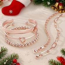 Load image into Gallery viewer, Gokeey Gold Bracelets Set for Women Non Tarnish, Waterproof 14K Gold Plated Sterling Silver Chunky Cuff Bracelet Stackable Gold Bangles Bracelet for Women Trendy Fashion Accessories Tie Knot Cuban Rope Paperclip Beaded Bracelet Stack Jewelry Mothers Day G