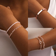 Load image into Gallery viewer, Gokeey Gold Bracelets Set for Women Non Tarnish, Waterproof 14K Gold Plated Sterling Silver Chunky Cuff Bracelet Stackable Gold Bangles Bracelet for Women Trendy Fashion Accessories Tie Knot Cuban Rope Paperclip Beaded Bracelet Stack Jewelry Mothers Day G