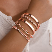 Load image into Gallery viewer, Gokeey Gold Bracelets Set for Women Non Tarnish, Waterproof 14K Gold Plated Sterling Silver Chunky Cuff Bracelet Stackable Gold Bangles Bracelet for Women Trendy Fashion Accessories Tie Knot Cuban Rope Paperclip Beaded Bracelet Stack Jewelry Mothers Day G