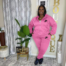 Load image into Gallery viewer, VIP1 Plus Size Embroidered Sport Long Sleeve Casual 2-Piece Set