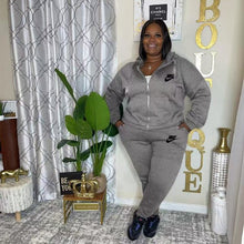 Load image into Gallery viewer, VIP1 Plus Size Embroidered Sport Long Sleeve Casual 2-Piece Set