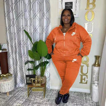 Load image into Gallery viewer, VIP1 Plus Size Embroidered Sport Long Sleeve Casual 2-Piece Set
