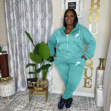 Load image into Gallery viewer, VIP1 Plus Size Embroidered Sport Long Sleeve Casual 2-Piece Set