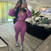 Load image into Gallery viewer, Long Sleeve Zipper Solid Color Two Piece Pants Set