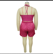 Load image into Gallery viewer, Plus Size Solid Vest And Shorts Two Piece Set