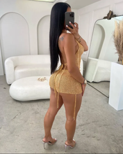 Load image into Gallery viewer, Sexy Hollow Out Sequin Backless Two Piece Shorts Set