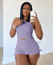 Load image into Gallery viewer, Solid Tank Top Drawstring Shorts 2 Piece Sets