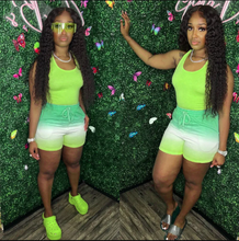 Load image into Gallery viewer, Casual Tank Top+Gradient Shorts Two Piece Sets