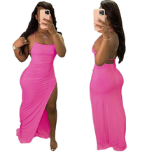Load image into Gallery viewer, Sexy Backless Solid Color Long Dress