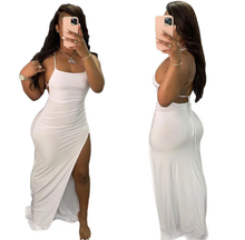 Load image into Gallery viewer, Sexy Backless Solid Color Long Dress