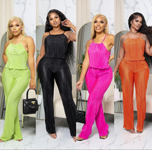 Load image into Gallery viewer, Solid Camisole Top Pants Casual Suit
