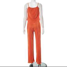 Load image into Gallery viewer, Solid Camisole Top Pants Casual Suit