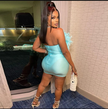 Load image into Gallery viewer, Plus Size Feather Hot Diamond Tube Tops Dress