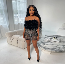 Load image into Gallery viewer, Plus Size Feather Hot Diamond Tube Tops Dress
