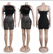 Load image into Gallery viewer, Plus Size Feather Hot Diamond Tube Tops Dress