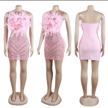 Load image into Gallery viewer, Plus Size Feather Hot Diamond Tube Tops Dress