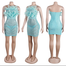 Load image into Gallery viewer, Plus Size Feather Hot Diamond Tube Tops Dress