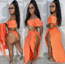Load image into Gallery viewer, Sexy Solid Color Three Piece Skirts Set