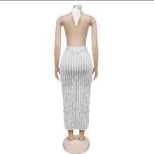 Load image into Gallery viewer, Solid Hollow Out Wave Pattern Sexy Long Dress