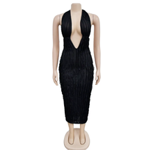Load image into Gallery viewer, Solid Hollow Out Wave Pattern Sexy Long Dress