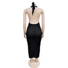 Load image into Gallery viewer, Solid Hollow Out Wave Pattern Sexy Long Dress