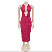 Load image into Gallery viewer, Solid Hollow Out Wave Pattern Sexy Long Dress