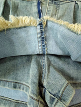 Load image into Gallery viewer, Fashion Denim Pleated Ultra-short Culottes