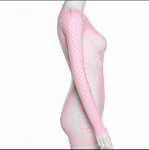 Load image into Gallery viewer, Long Sleeve Mesh Sexy Nightclub Dress