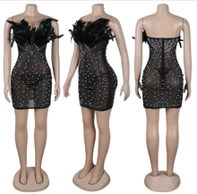Load image into Gallery viewer, Sexy Feather Hot Diamond Beaded Dress