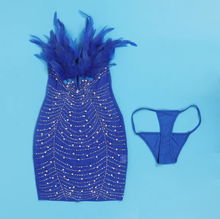 Load image into Gallery viewer, Sexy Feather Hot Diamond Beaded Dress