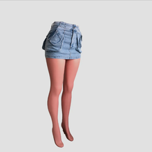 Load image into Gallery viewer, Fashion Pocket Patchwork Denim Skirt