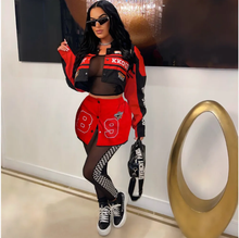 Load image into Gallery viewer, Letter Printed Removable Two Wear Baseball Jacket